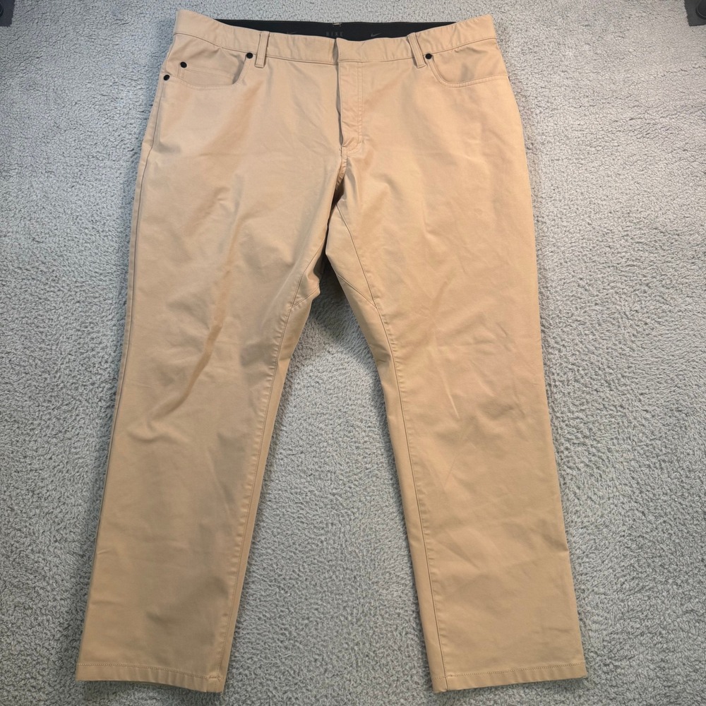 Nike Golf Pants Mens 40x28 Slim Fit Khaki Tan Dri-FIT 5-Pocket Performance